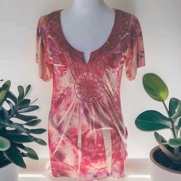 Blouse Covington Rouge Manches 3/4 - Taille L Missy - Neuve Avec étiquettes